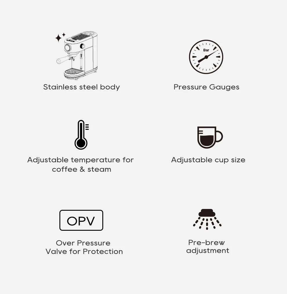 HiBREW 20Bar Semi Automatic Espresso Coffee Machine H10B