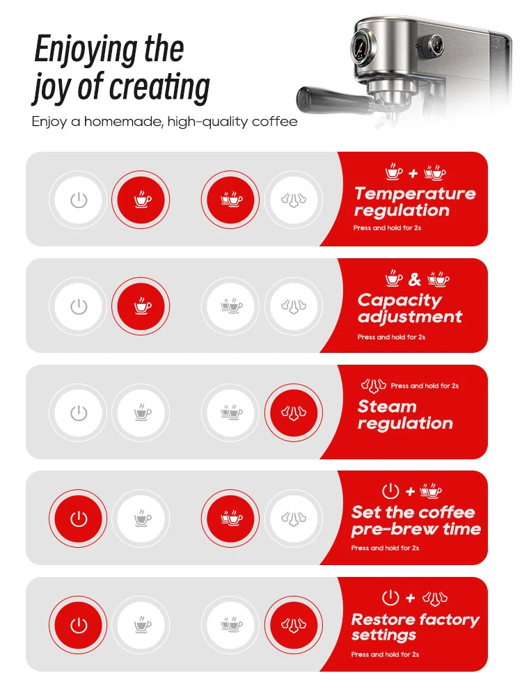 HiBREW 20Bar Semi Automatic Espresso Coffee Machine H10B