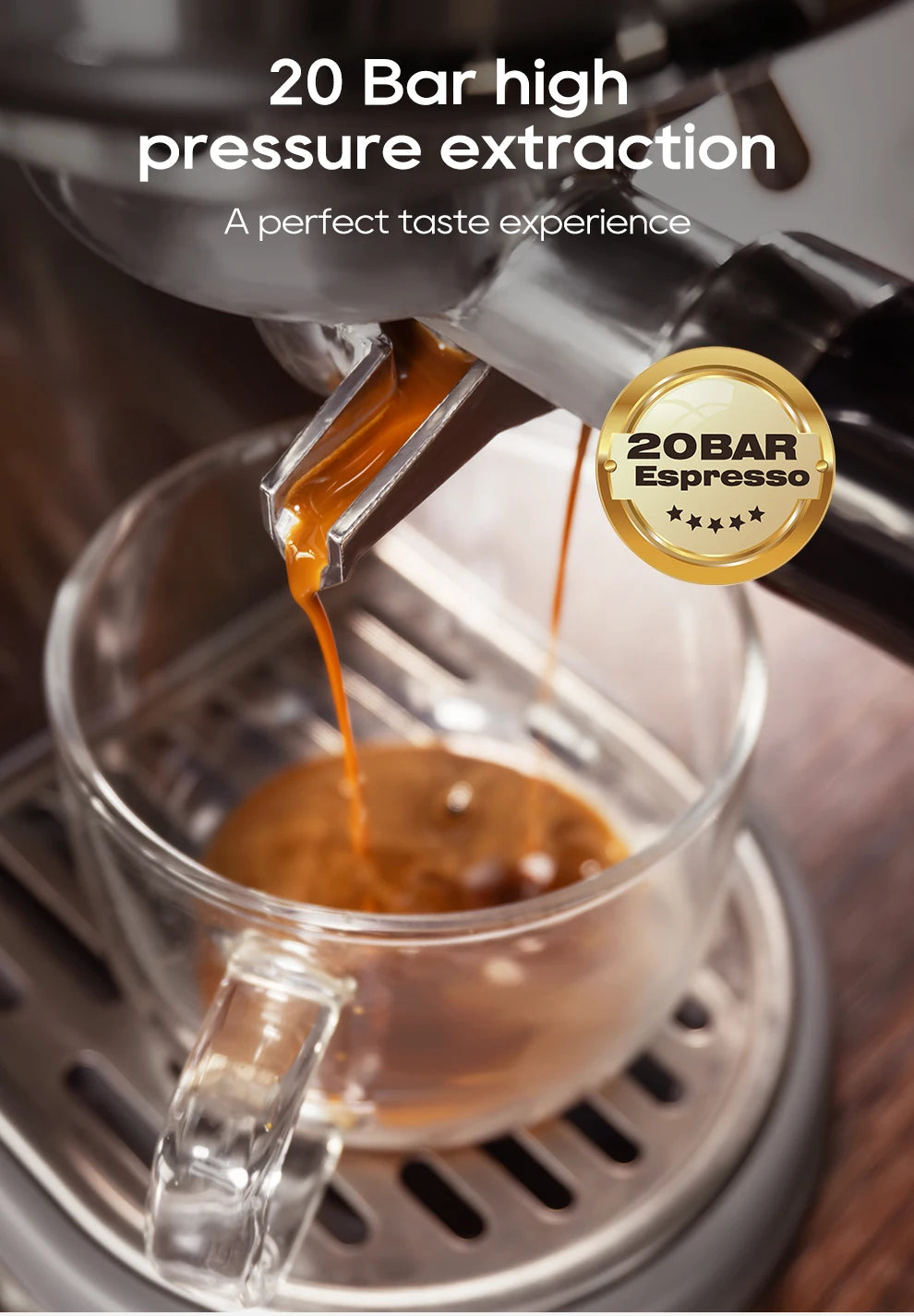 HiBREW 20Bar Semi Automatic Espresso Coffee Machine H10B