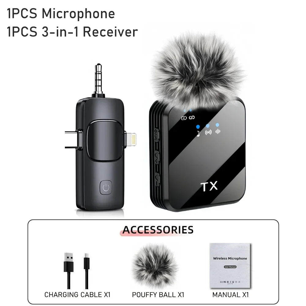 Wireless lavalier microphone, suitable for Apple and Android