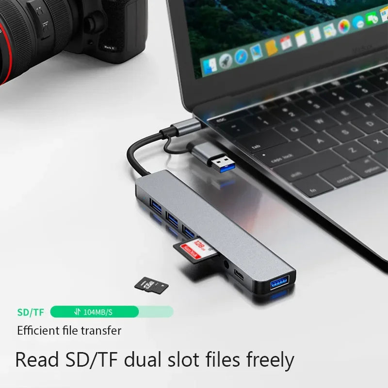 Portable 8 in 1 USB-C Expander Hub