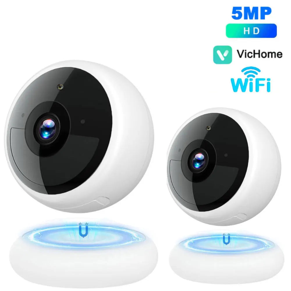 2K 5MP Wi-Fi Home Security Camera with Wireless Outdoor Magnetic Mount (Battery Powered)