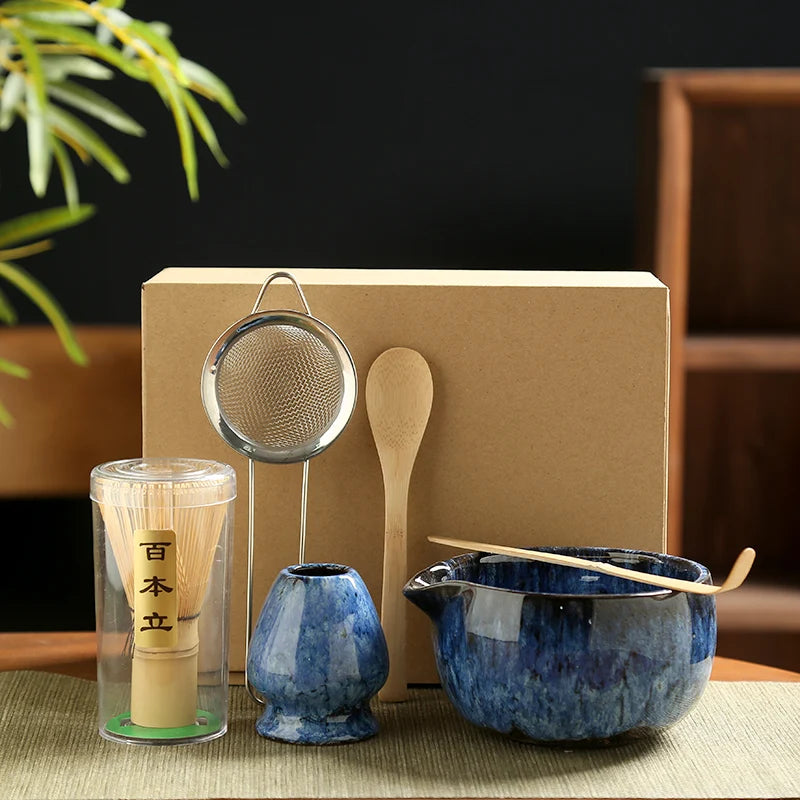 6PCS Japanese Matcha Tea Set with Safe Bamboo Whisk