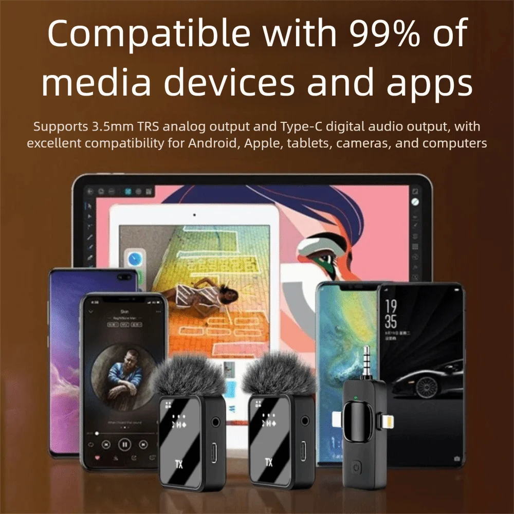 Wireless lavalier microphone, suitable for Apple and Android