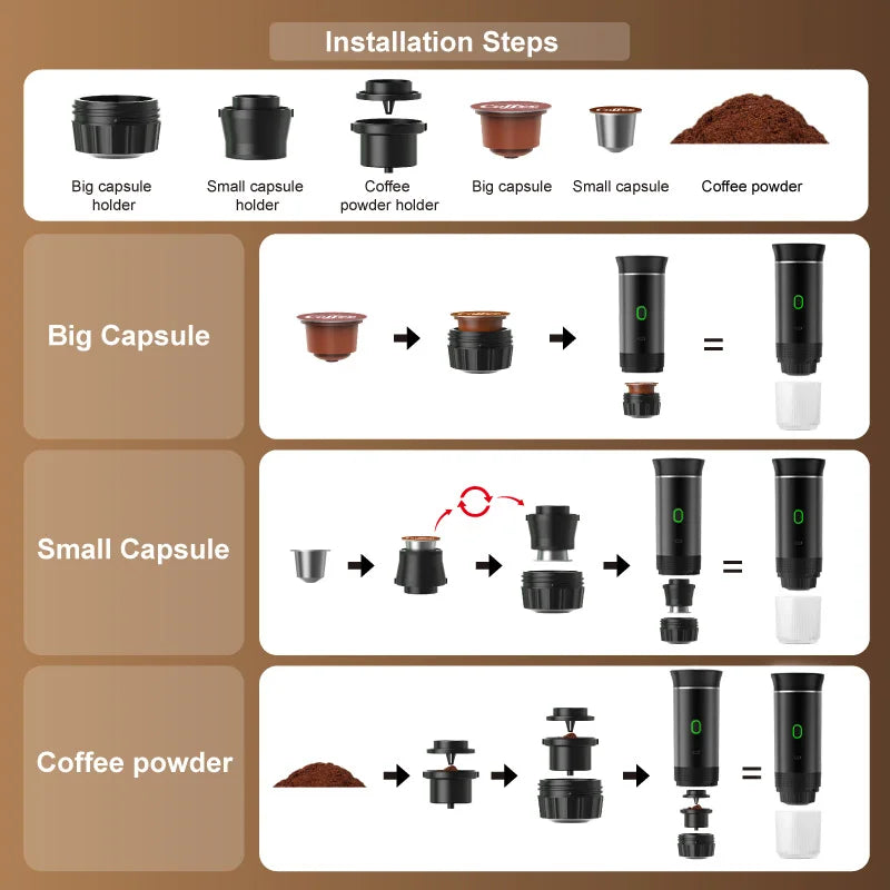 Wireless Electric Portable Espresso Coffee Maker