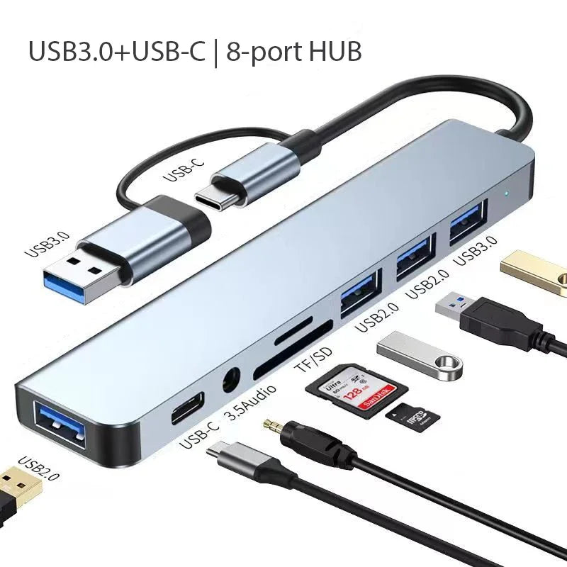 Portable 8 in 1 USB-C Expander Hub