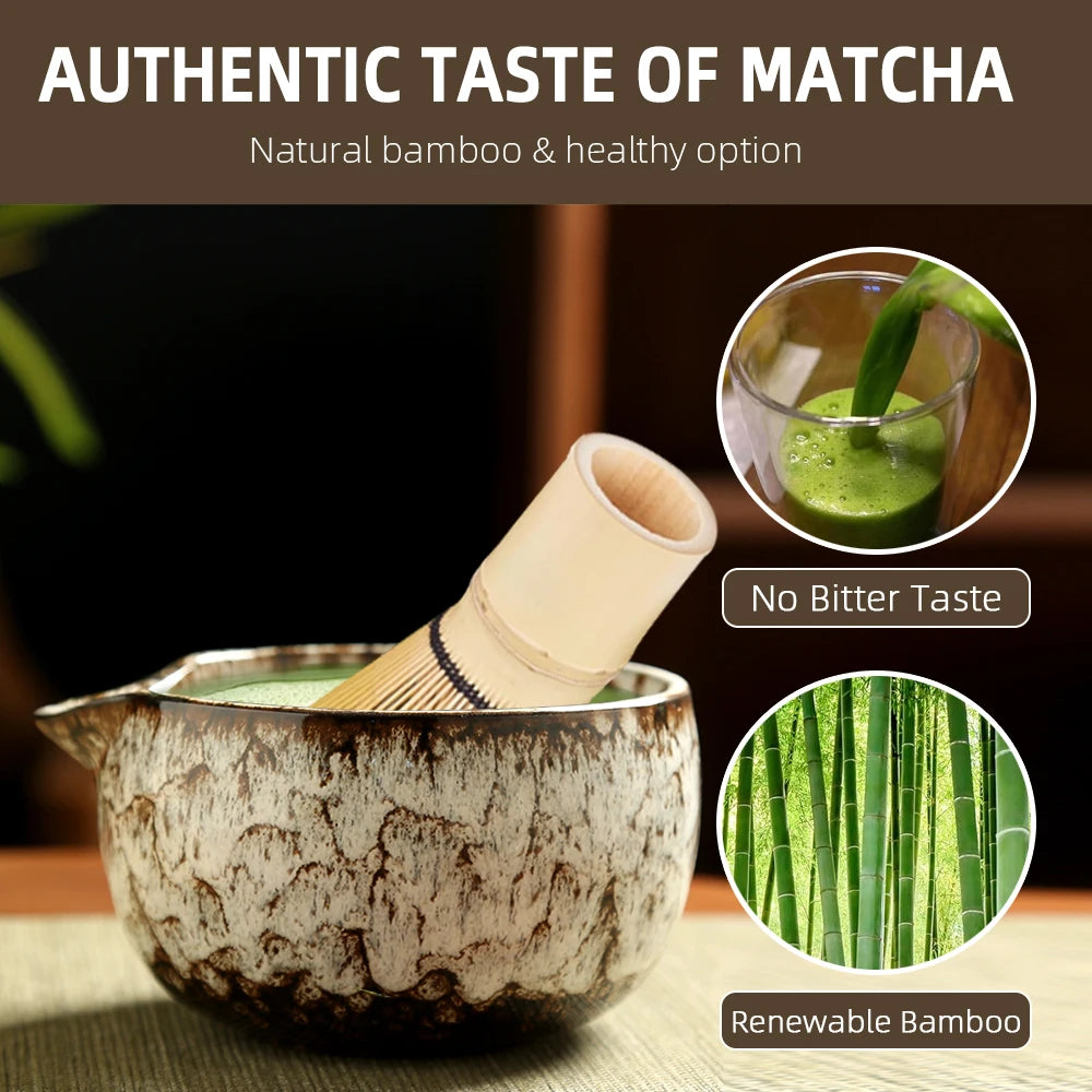 6PCS Japanese Matcha Tea Set with Safe Bamboo Whisk
