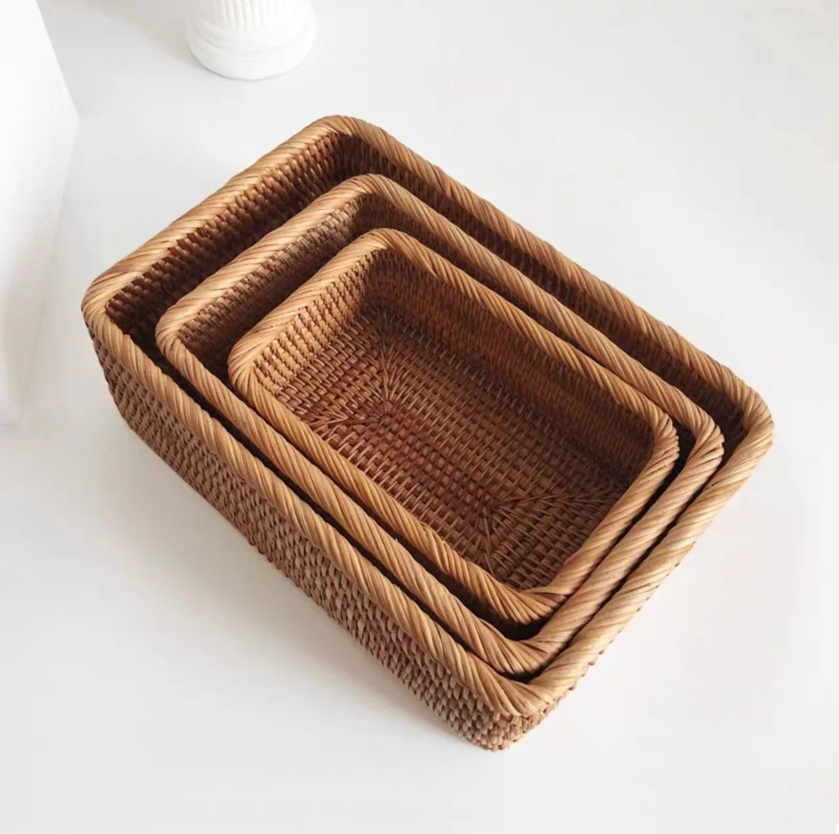 luxury Hand-woven Rattan Wicker Basket