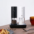 Electric Grinder Pepper Seasonings & Salt Shaker LED Light 6 Modes Kitchen Cooking Tool 2pcs Set
