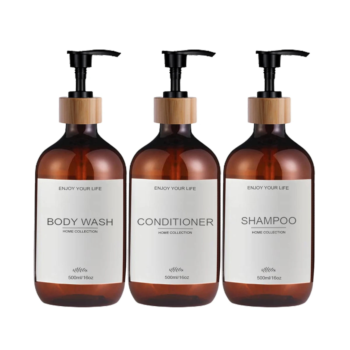500ml Shampoo and Conditioner Bottles Dispenser 3 Pack