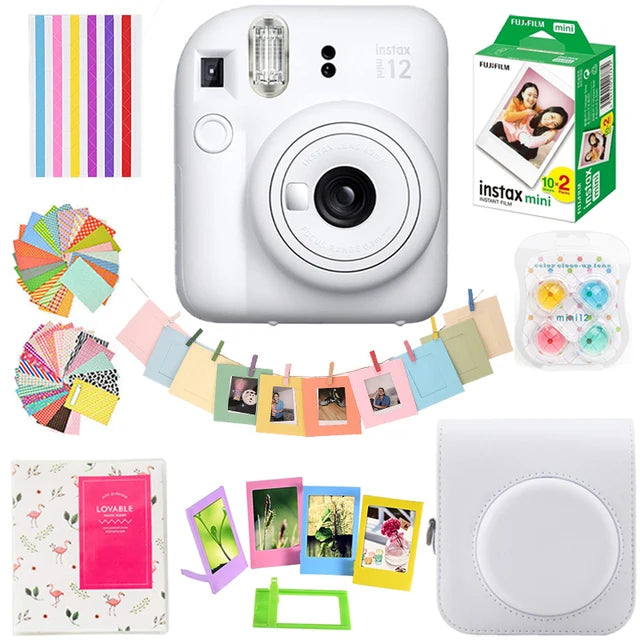 Fujifilm Instax Mini12 Camera Kit (20 Sheets Instax Mini Film+ Album + Case Bag, 10 in 1)