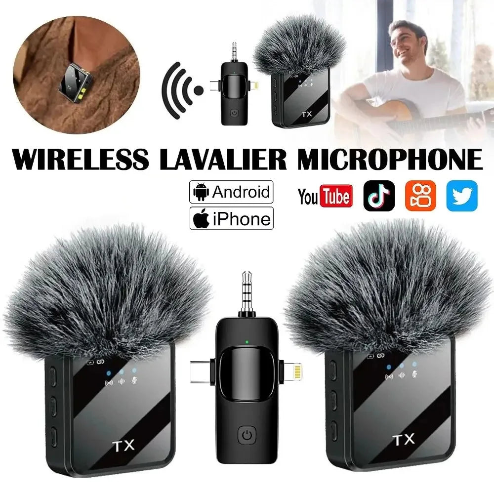 Wireless lavalier microphone, suitable for Apple and Android