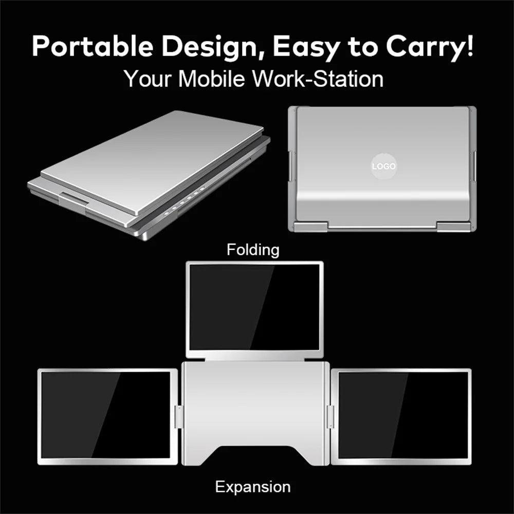 Triple Screen Portable LCD Backlit Monitor FHD Display