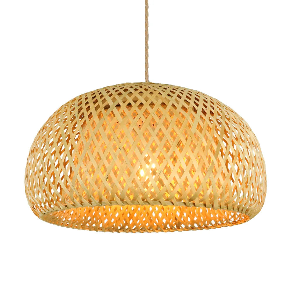 Bamboo Lantern Natural Rattan Wicker E27 L