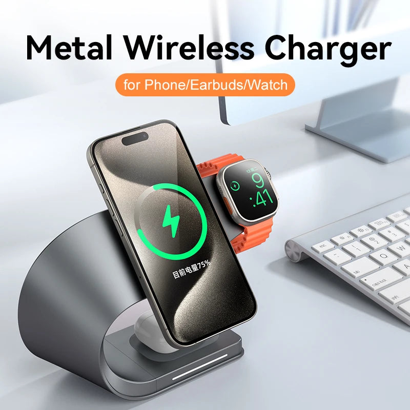 4 in 1 Wireless Fast Charging Station Stand