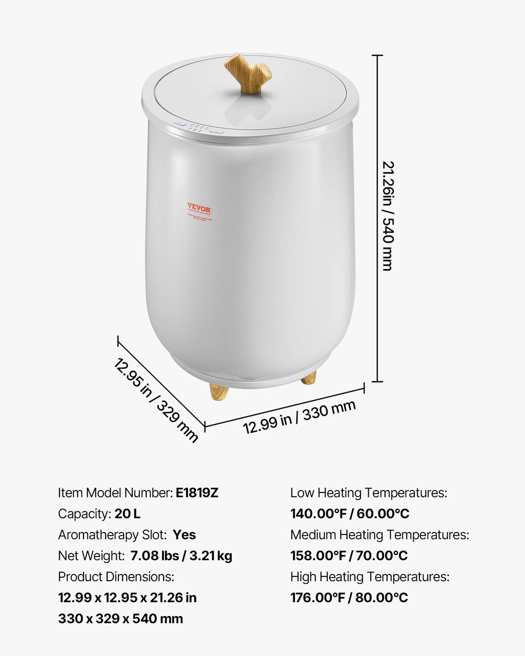 SucceBuy Towel Warmer Bucket 20L