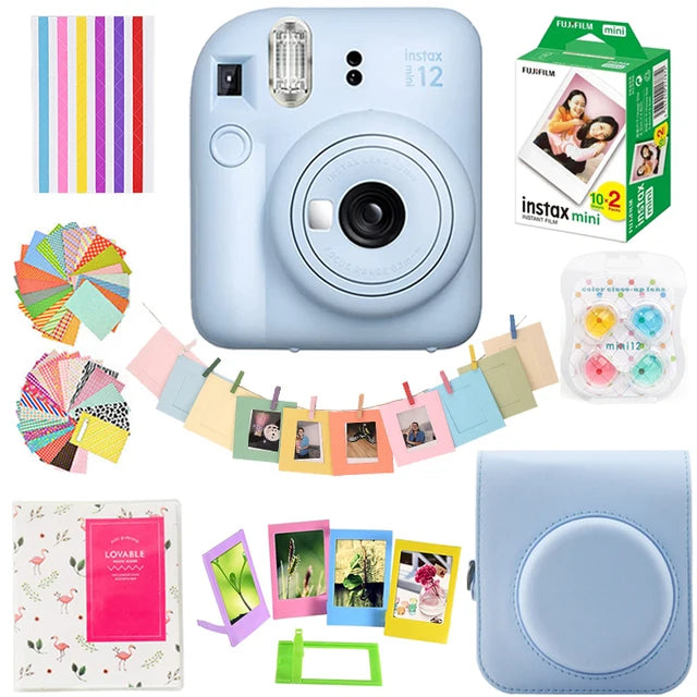 Fujifilm Instax Mini12 Camera Kit (20 Sheets Instax Mini Film+ Album + Case Bag, 10 in 1)