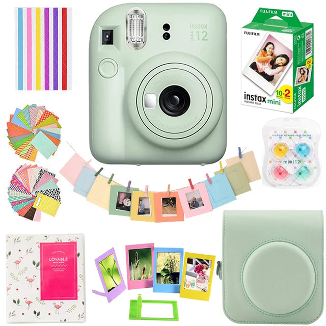 Fujifilm Instax Mini12 Camera Kit (20 Sheets Instax Mini Film+ Album + Case Bag, 10 in 1)
