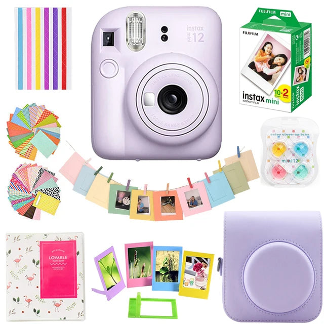 Fujifilm Instax Mini12 Camera Kit (20 Sheets Instax Mini Film+ Album + Case Bag, 10 in 1)