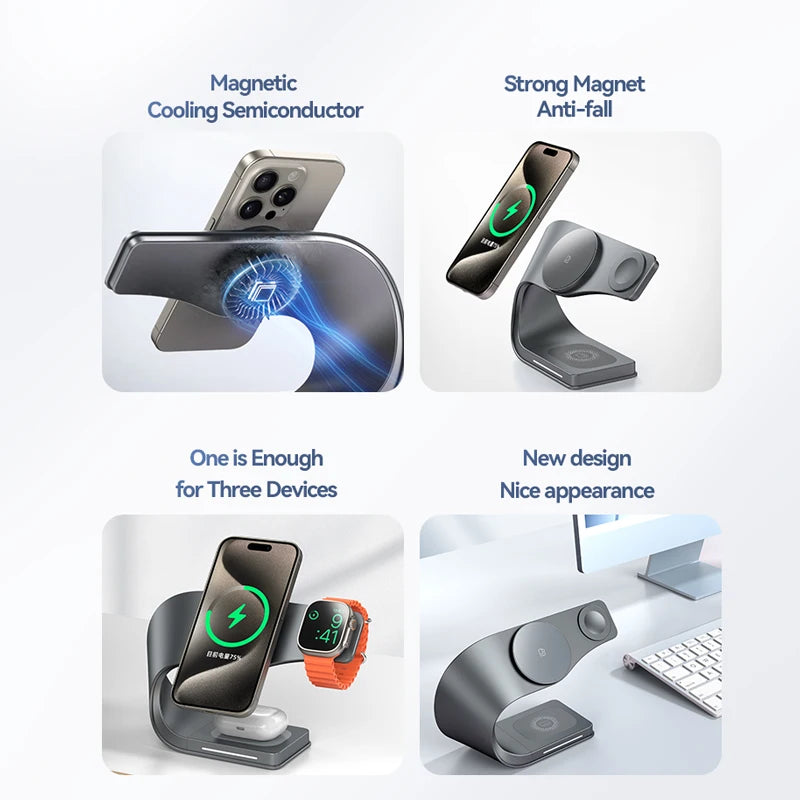 4 in 1 Wireless Fast Charging Station Stand
