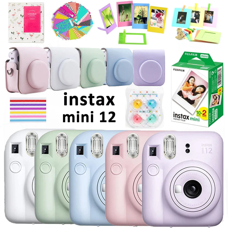 Fujifilm Instax Mini12 Camera Kit (20 Sheets Instax Mini Film+ Album + Case Bag, 10 in 1)