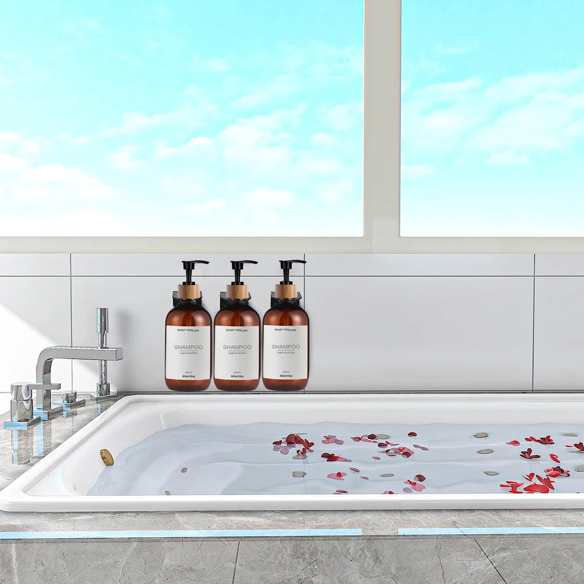 500ml Shampoo and Conditioner Bottles Dispenser 3 Pack