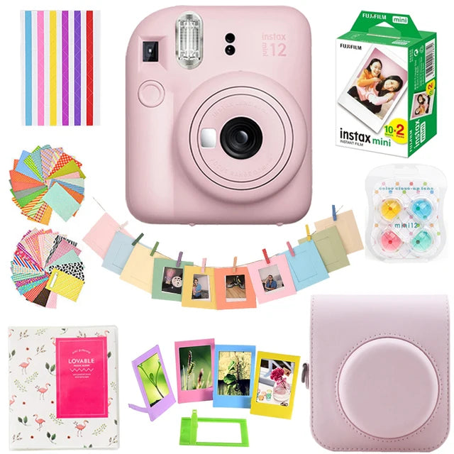 Fujifilm Instax Mini12 Camera Kit (20 Sheets Instax Mini Film+ Album + Case Bag, 10 in 1)
