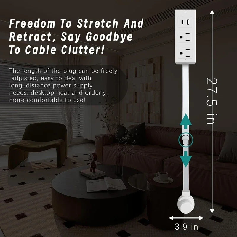 Rotates 180° Electrical Outlet Extender (Adjustable Length)