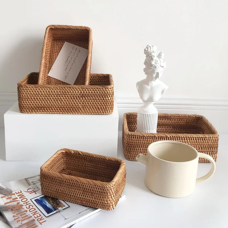 luxury Hand-woven Rattan Wicker Basket