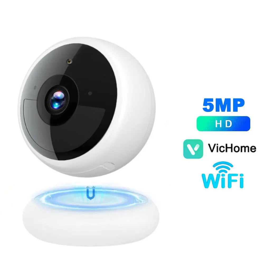 2K 5MP Wi-Fi Home Security Camera with Wireless Outdoor Magnetic Mount (Battery Powered)