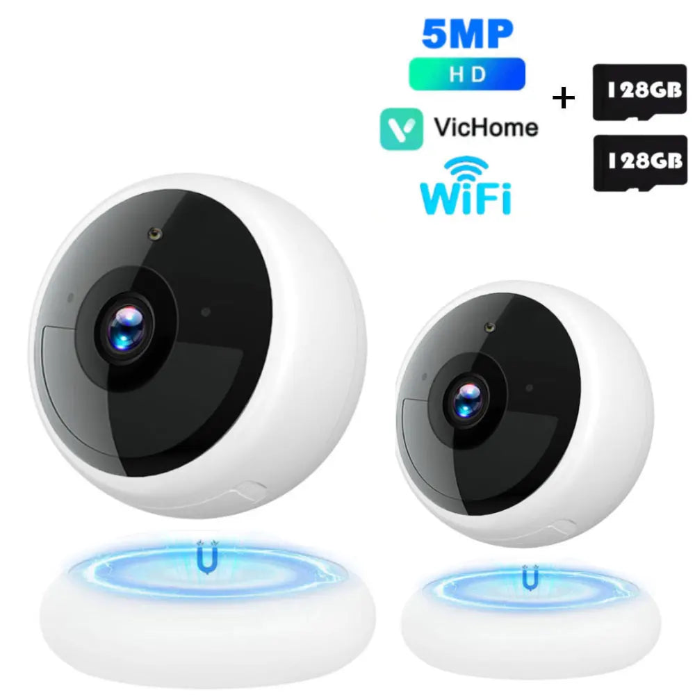 2K 5MP Wi-Fi Home Security Camera with Wireless Outdoor Magnetic Mount (Battery Powered)