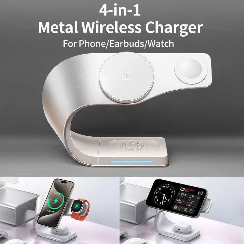 4 in 1 Wireless Fast Charging Station Stand