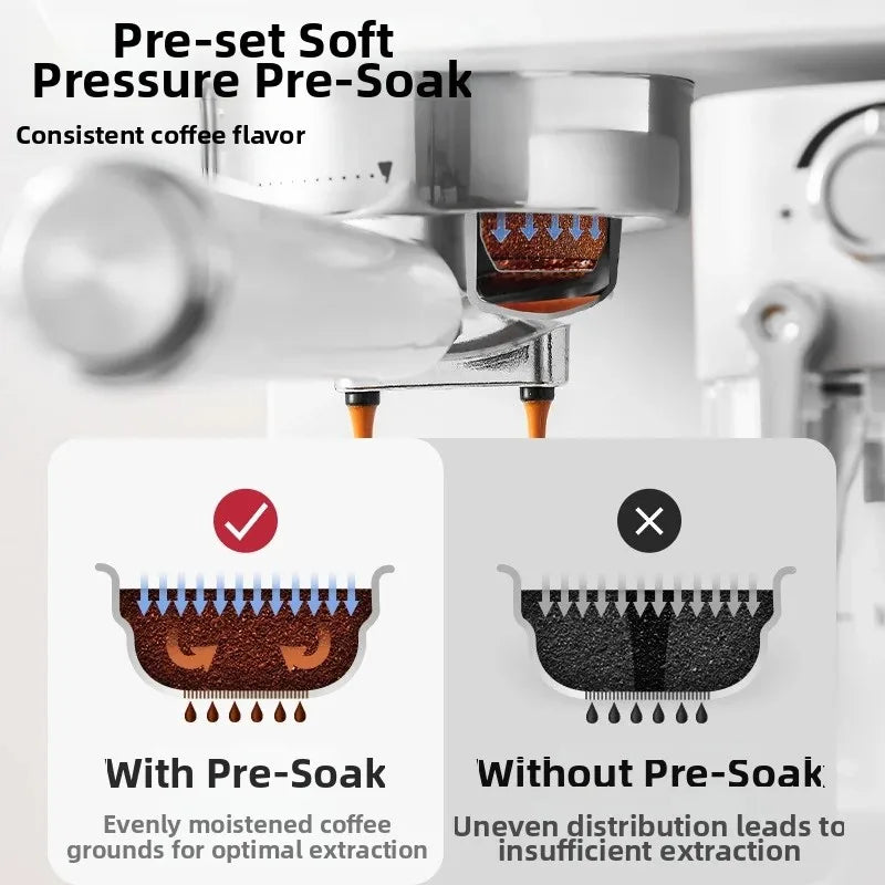 Automatic Touch Screen Coffee Machine for Home 20Bar Espresso Maker with Milk Frother