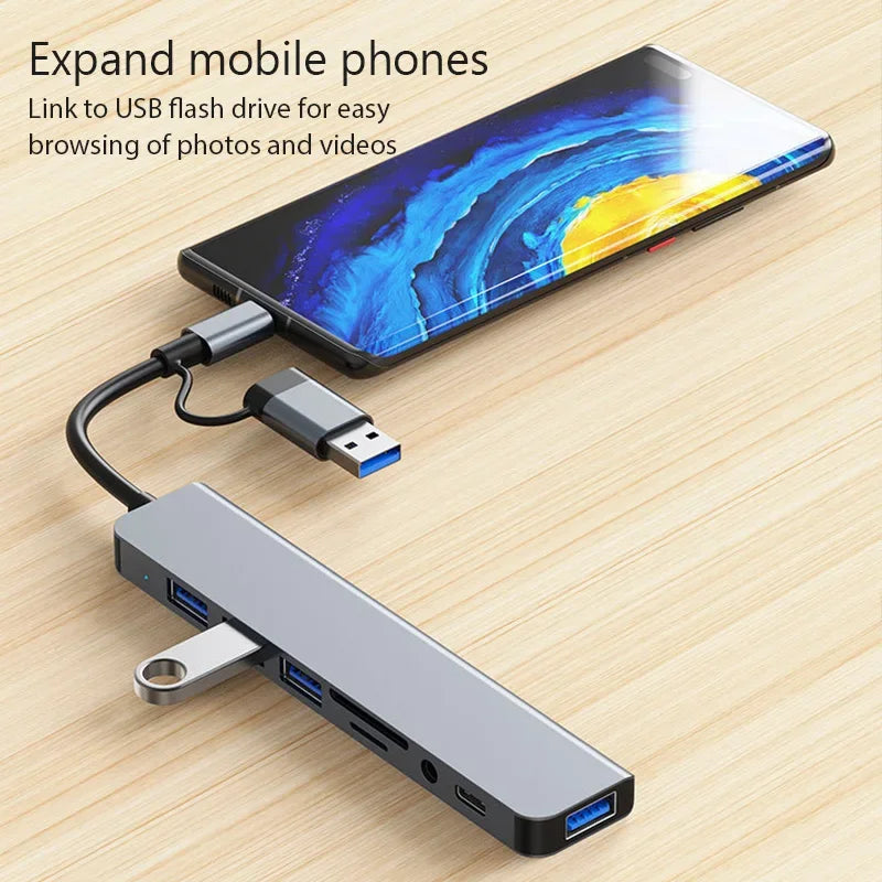 Portable 8 in 1 USB-C Expander Hub