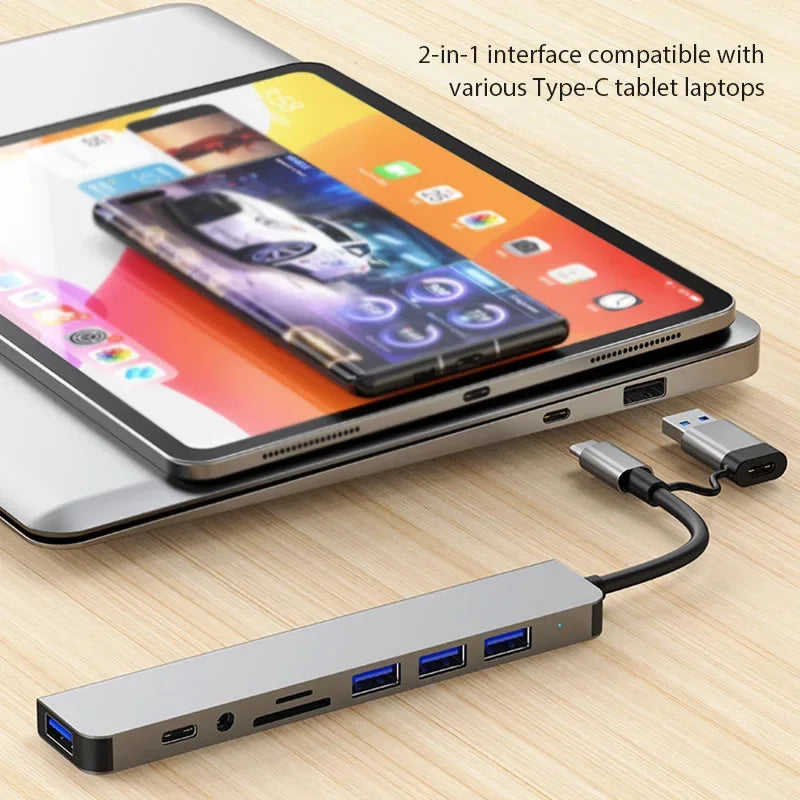 Portable 8 in 1 USB-C Expander Hub